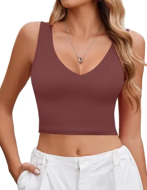 Avidlove Women's Sexy Crop Plunge Tank Tops Deep V Neck Sleeveless Going Out Camisoles Slim Fit 2025 Trendy Summer