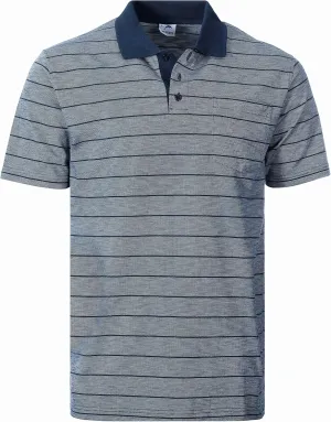 Gioberti Mens Regular Fit Yarn Dye Striped Short Sleeve Polo Shirt with Pocket