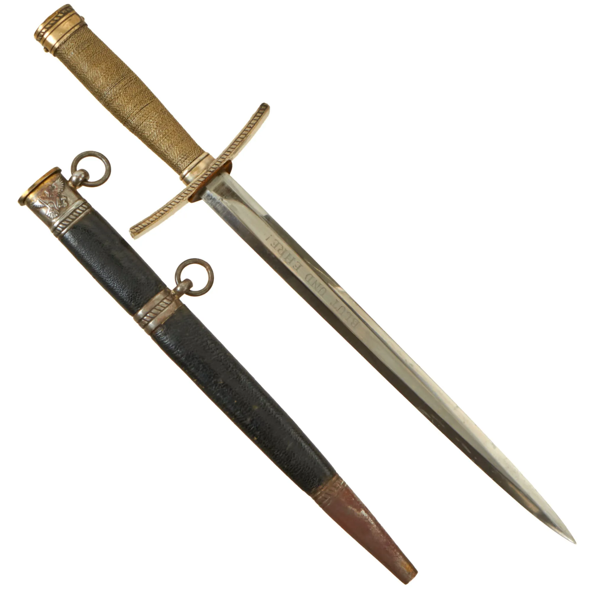 Original Scarce German WWII HJ National Youth Association Leader's Dagger by E. & F. Hörster of Solingen with Scabbard - RZM M7/36