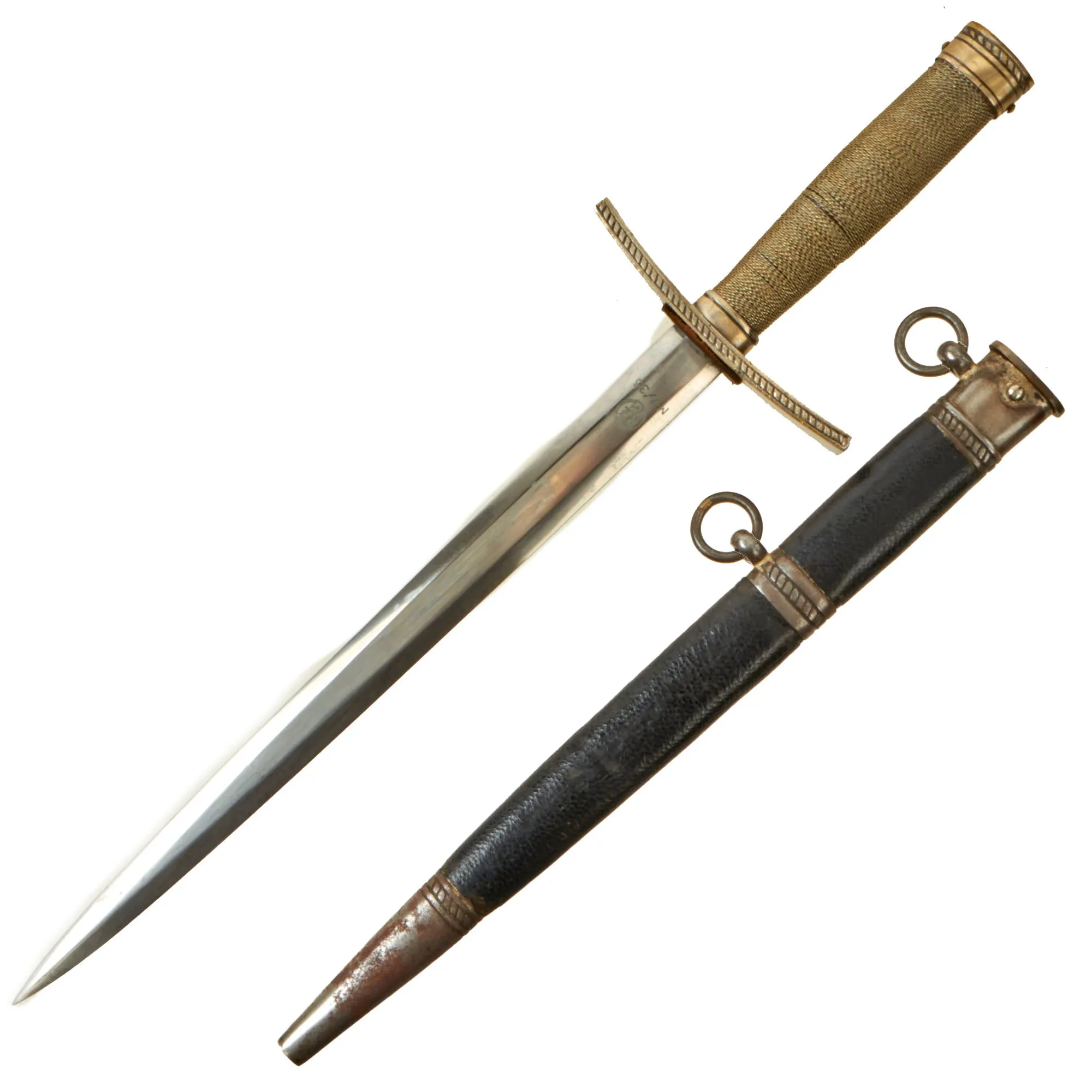Original Scarce German WWII HJ National Youth Association Leader's Dagger by E. & F. Hörster of Solingen with Scabbard - RZM M7/36