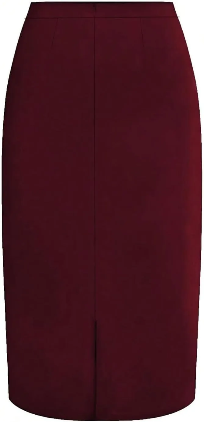 Verdusa Women's Bodycon Pencil Skirt Elegant High Waisted Split Back Summer Midi Skirts