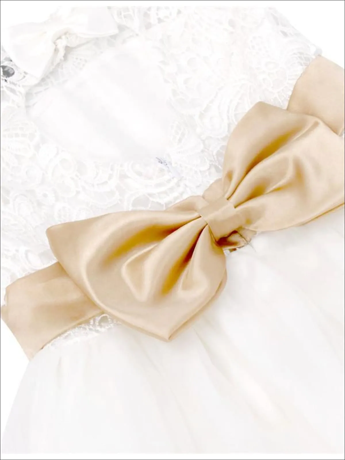 Wedding Bells Tulle Overlay Flower Girl Dress