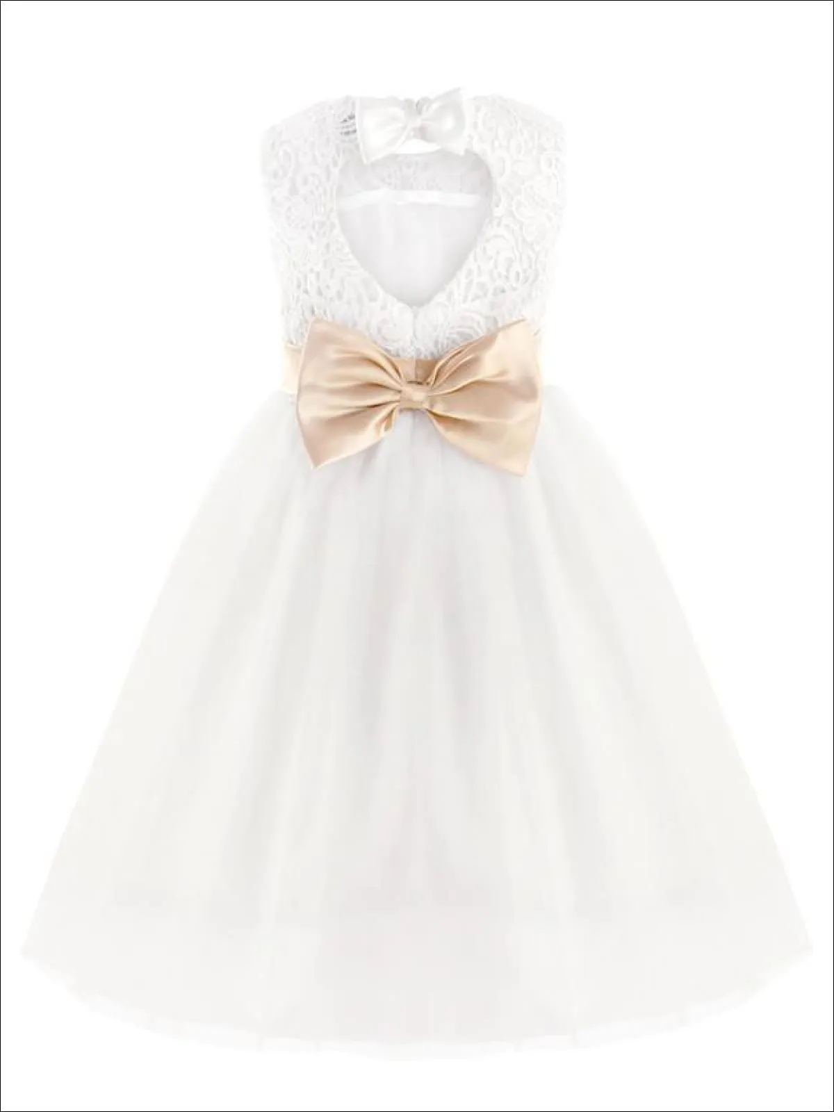 Wedding Bells Tulle Overlay Flower Girl Dress