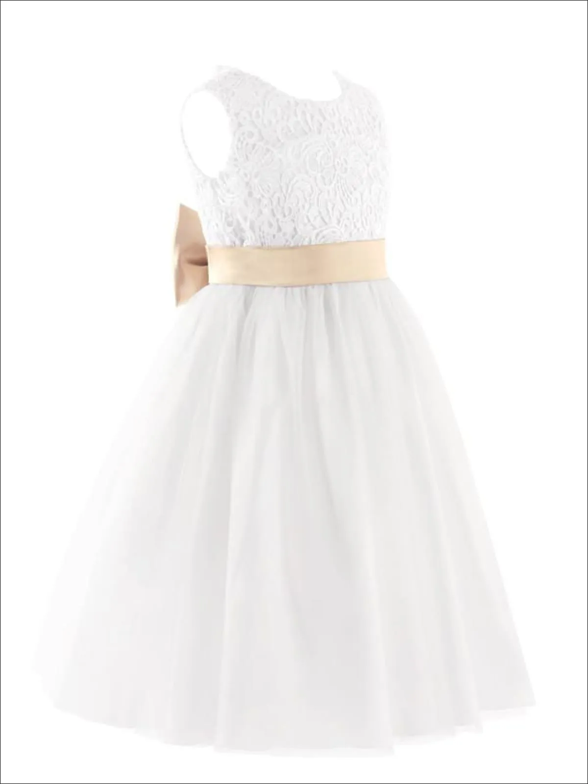 Wedding Bells Tulle Overlay Flower Girl Dress
