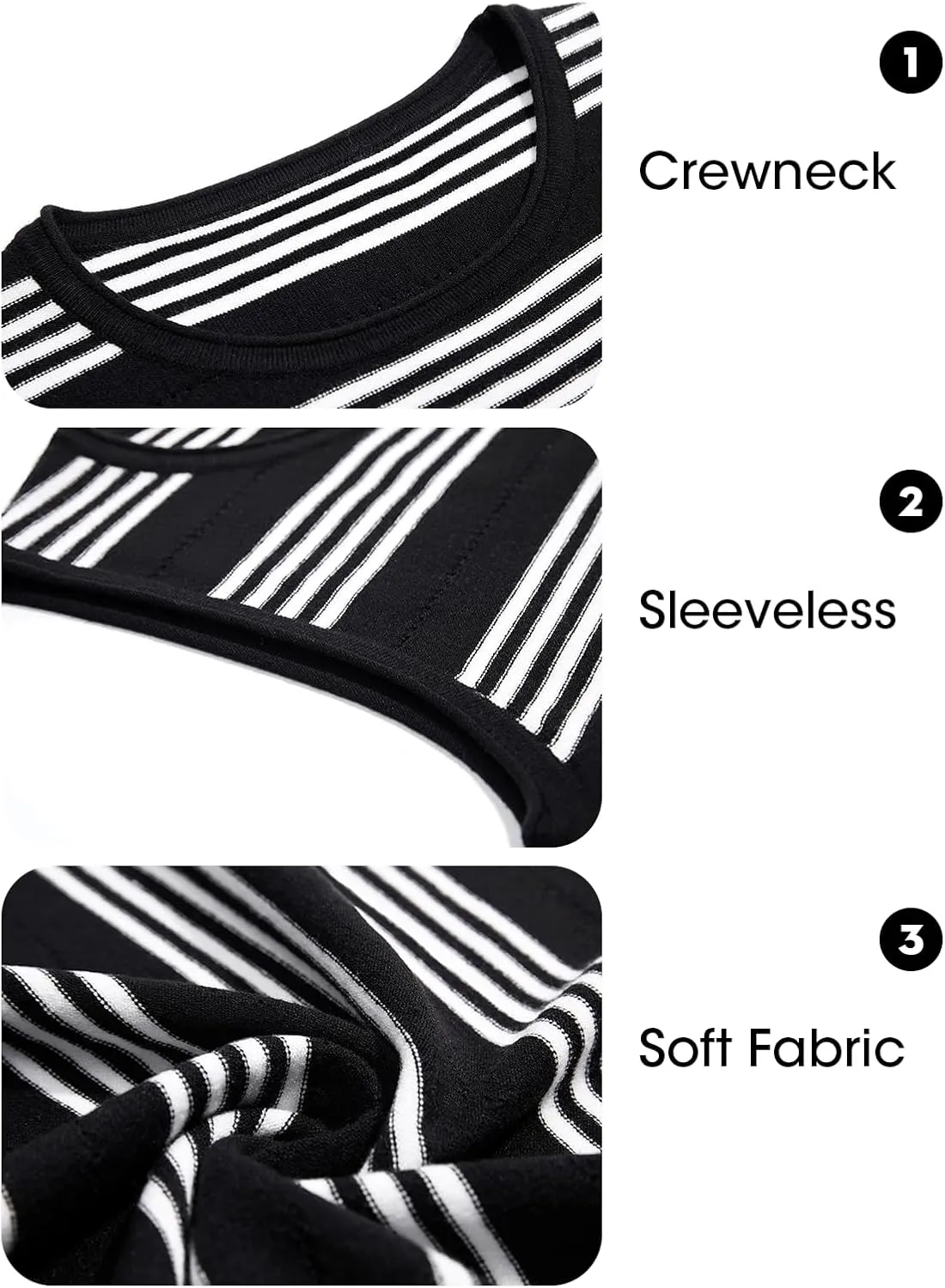 Wenrine Womens Summer Sundress Bodycon Midi Dress Sleeveless Casual Knit Striped Hollow Out Slit Long Tank Sun Dresses